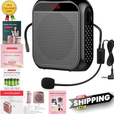 Portable Voice Amplifier with Wired Microphone Headset Rechargeable PA System...