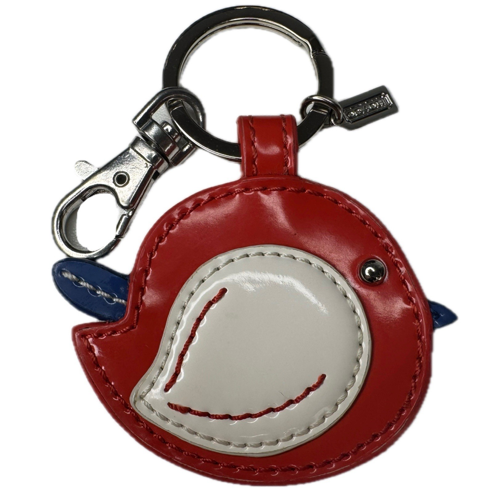 Rare✨️Coach Bird Pearl Leather Key Ring Coach Red Bird Patent Leather Vintage Y2K Rare Keycha… - Gem