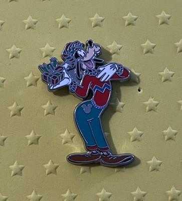 Disney Goofy Christmas Pin Holiday Red Green Outfit Holding Presents CHASER