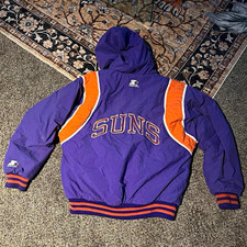 Starter Phoenix Suns NBA Hooded Windbreaker Jacket Purple/Orange Size L