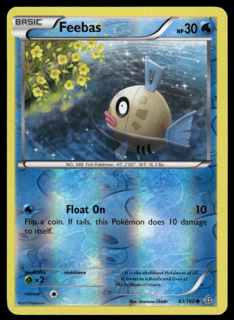 Feebas 43/160 Common Primal Clash Pokemon Reverse Holo Lightly Played