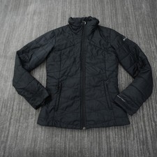 Columbia Jacket Women Black Full Zip Puffer Omni Heat Lightweight Quilted XS