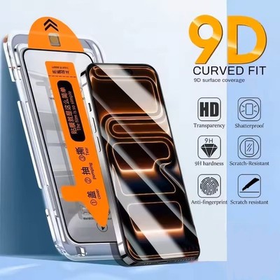 For iPhone 17 16 15 Pro Max Clear/Privacy Tempered Glass Screen Protector +Tool