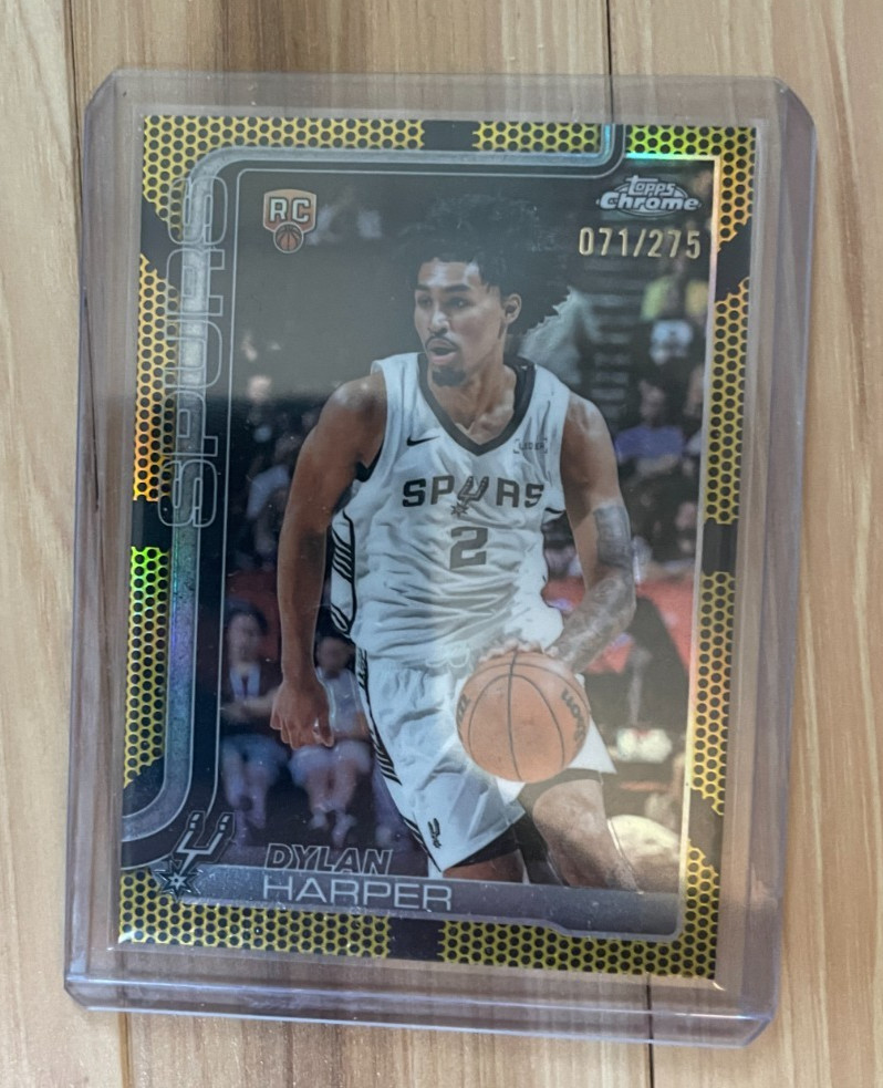 2025-26 Topps Chrome RC Dylan Harper #252 Yellow Basketball Refractor /275 (RC)
