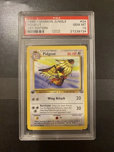 1999 Pokemon Jungle 1st Edition Pidgeot # 24 PSA 10