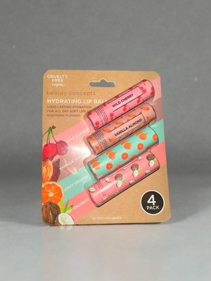 Beauty Concepts Lip Balm Set 4pc | Hydrating Flavored Gloss | Giftable NIB