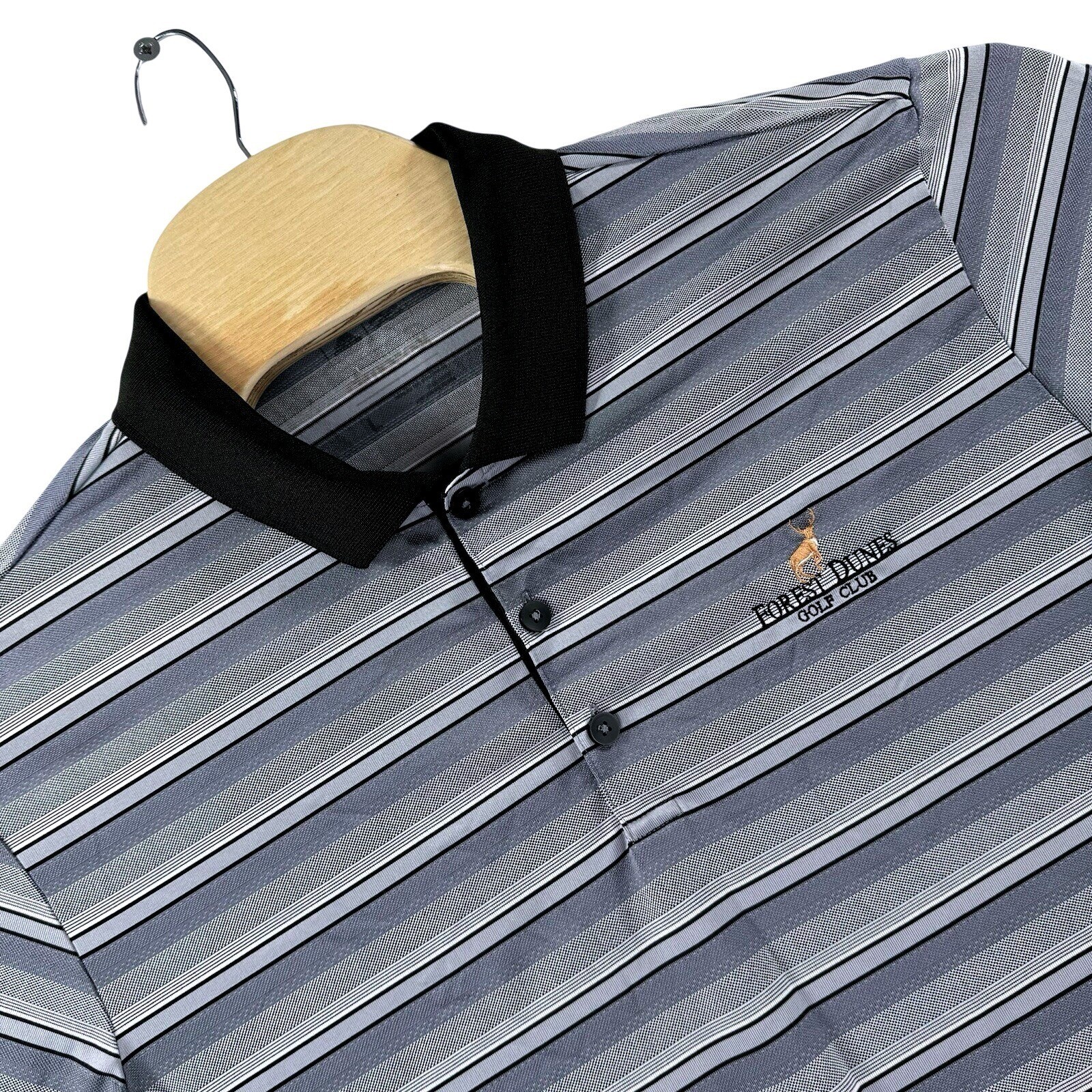 Adidas Gray Black Striped Golf Polo Shirt Mens Large Gray Black Short Sleeve