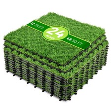 Sorbus Artificial Interlocking Grass Tiles 24"x24", 24Sq Ft and 48Sq Ft