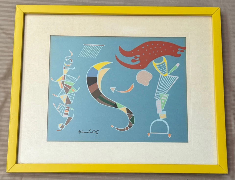 Serigrafía figurativa abstracta vintage de Wassily Kandinsky arte moderno colgante de pared Foto 2 de 4