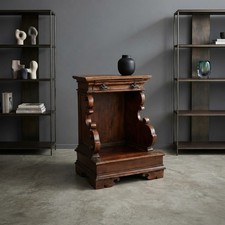 Inginocchiatoio Antico Stile Barocco Noce Cassetto Italia XX Secolo Originale