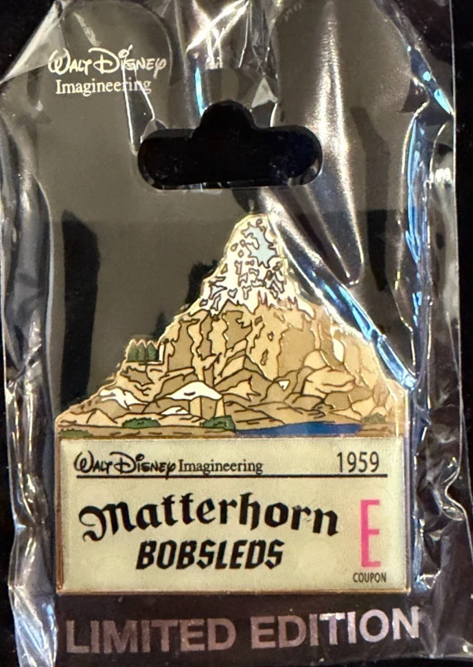 Disney Pin LE 300 WDI Matterhorn Bobsleds E Ticket 1959