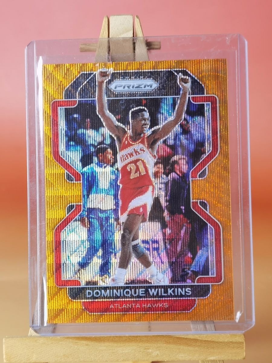 DOMINIQUE WILKINS 2021 22 PANINI PRIZM #252 ORANGE WAVE PRIZM /60 ATLANTA HAWKS
