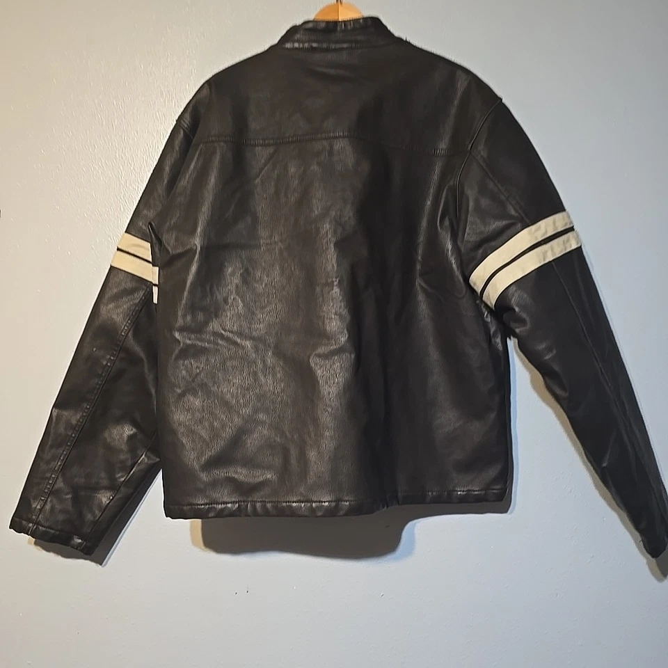 Abrigo de moto Arizona imitación cuero vintage años 90 cremallera completa forrado talla grande  Foto 4 de 4