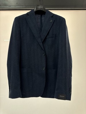 Breras Milano Jacke 100% Schurwolle Blau Herren Größe 48