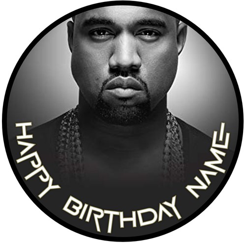 EDIBLE Kanye KW Cake Topper Birthday Party Wafer / Icing 19cm (uncut) - Picture 7 of 9