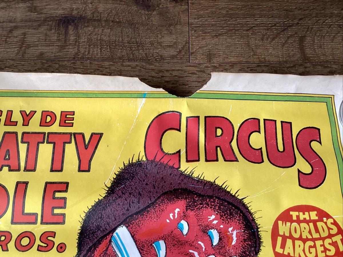 Clyde Beatty Cole Bros Combined Circus Big Otto Hippo Poster