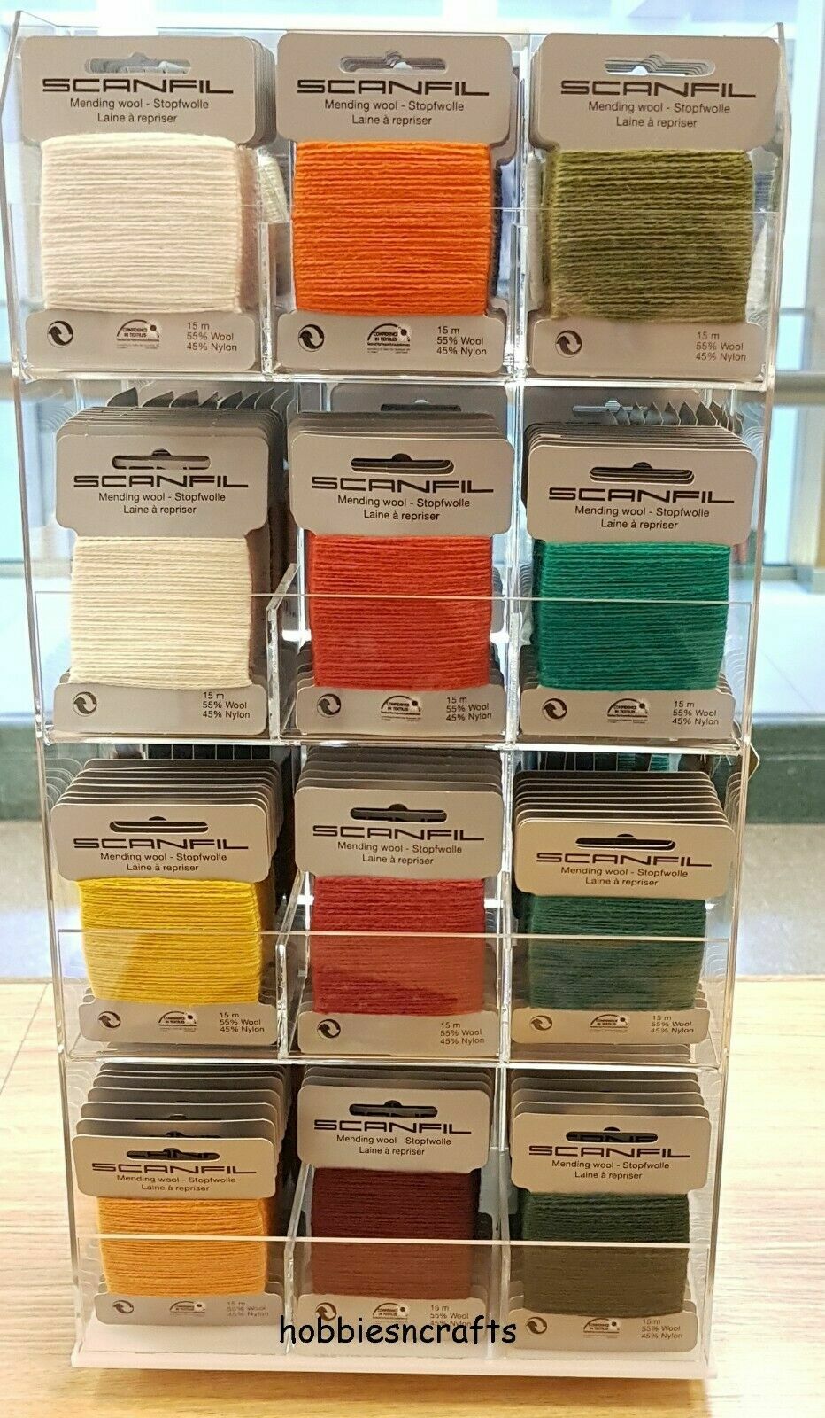 RUST RED Scanfil Thread for Darning & Mending 55 Wool 45 Nylon 15