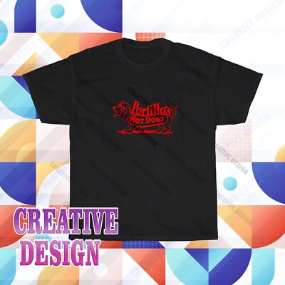 Portillo's Hot Dog Food Logo T- Shirt Funny Size S to 5XL