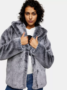 two tone fur coat