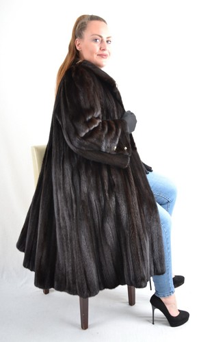 US4945 REAL MINK FUR COAT RANCH MINK JACKET FEMALE SKINS SIZE 2XL - Picture 11 of 23