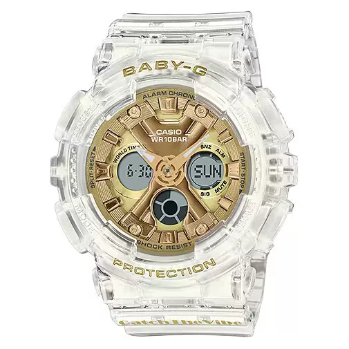 Casio G Shock Baby G Gold Metallic Clear Jelly Transparent Watch BA130CVG 7A