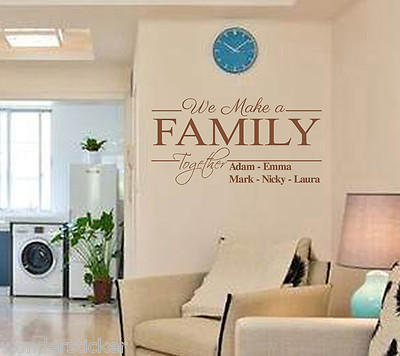 Personalisiertes Wandtattoo Name Wir machen Familie zusammen DIY Wohndeko Wandtattoo