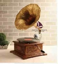 ZAIN HMV Gramophone Fully Functional Working Phonograph win-up record player