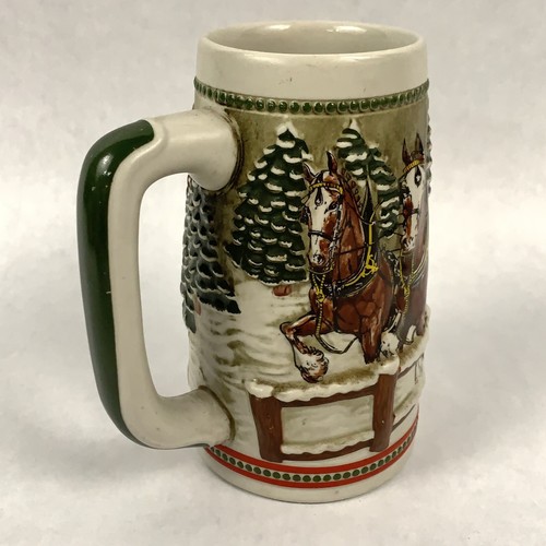 Budweiser Clydesdale Beer Stein Mug Ceramarte Handcrafted in Brazil 1983 - Picture 4 of 7