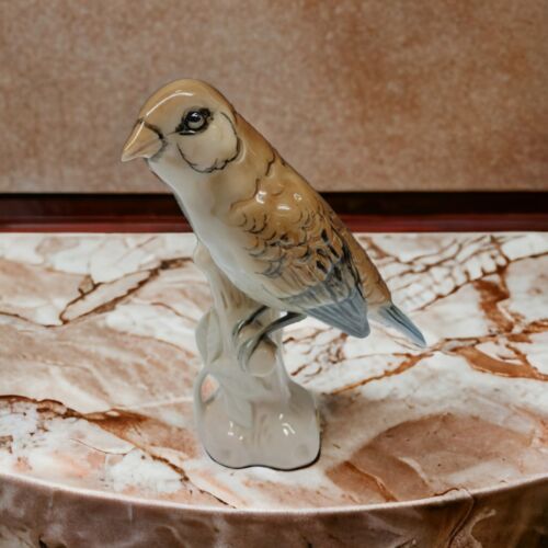 Vintage Royal Dux Bohemia Szklany wróbel Figurka ptaka 6 3/4" wysokości  - Zdjęcie 1 z 9