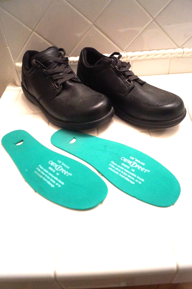 NEW ORTHO FEET ORTHOFEET MENS DIABETIC SHOES BLACK LEATHER  display picture 2