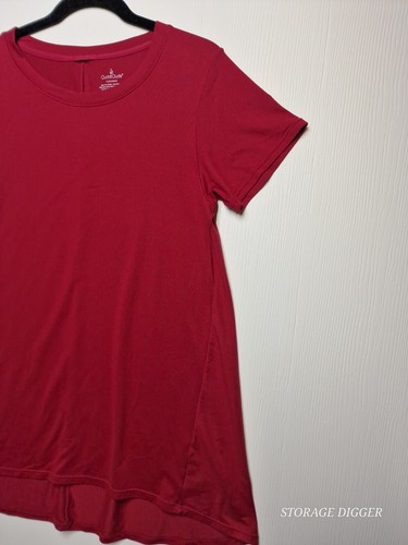 Cuddl Duds Flex Wear Tunic Women Size M Short Sleeve Red - Picture 5 of 12