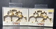 Lot of 2 NEW Threshold Hanukkah Cookie Cutter Set of 6 Gold Stainless Steel