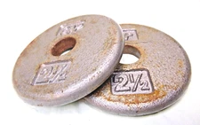 Pair CAP Pancake Style 2 1/2 Pound Barbell Weight Plates 1” Hole 2.5lb