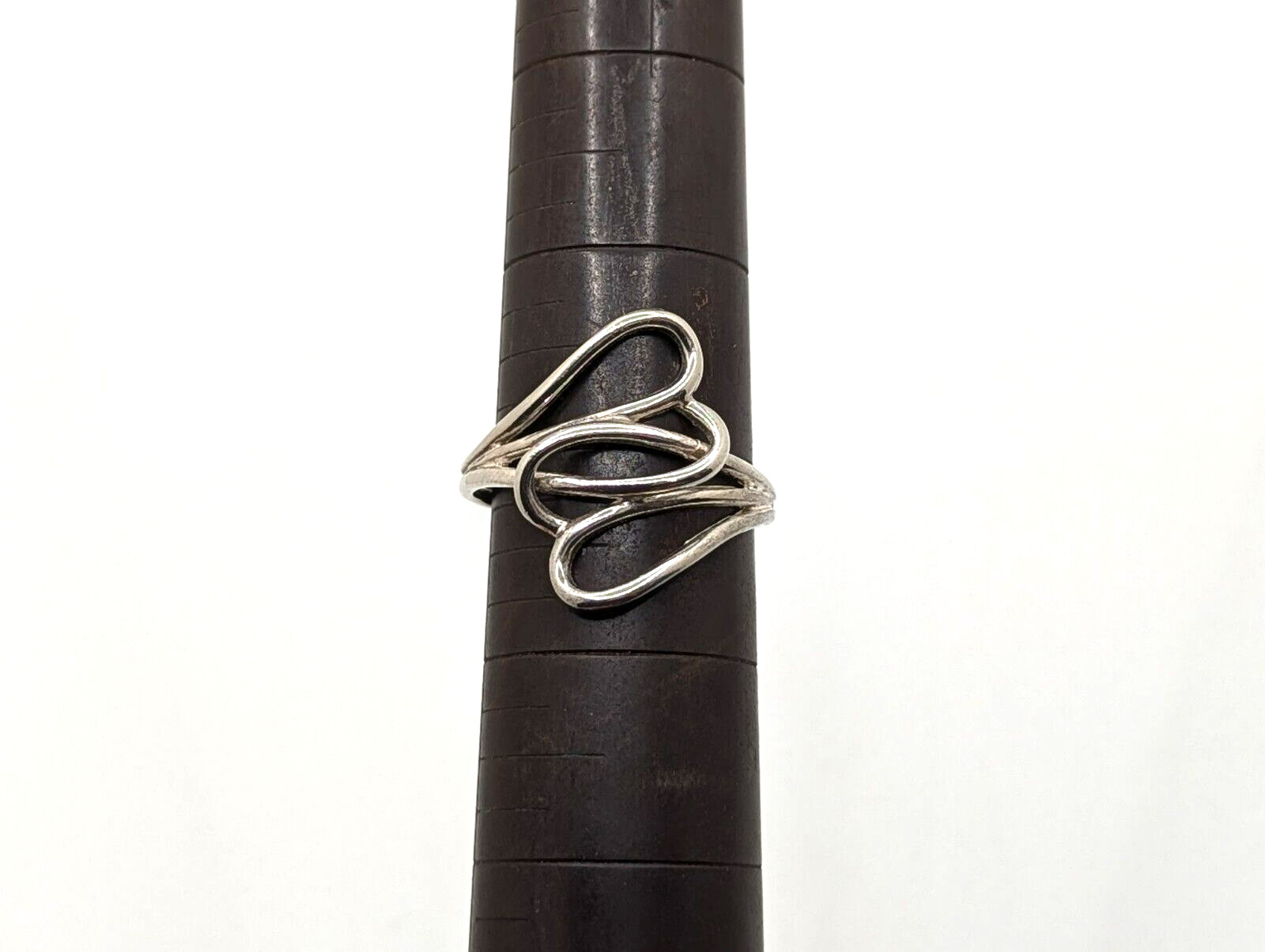 Vtg Sterling Silver Interlocking Open Double Hear… - image 7