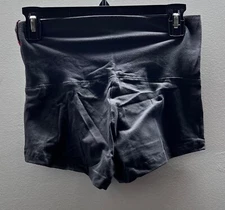 Active Basic Dance or Yoga Fold Down Shorts Charcoal Medium