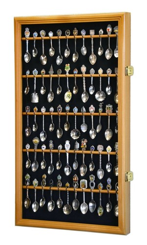 60 Löffel Vitrine Schrank Wandhalterung Regal Halter 98% UV Schutz abschließbar - Bild 3 von 24