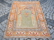 Antique Turkish Rug 51'' x 70'' Anatolian Collector's Item Sivas Prayer Rug