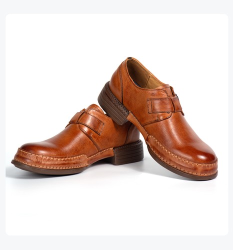 British Style Men Buckle Round Toe Real Leather Formal Dress Shoes Work Business - Picture 20 of 25