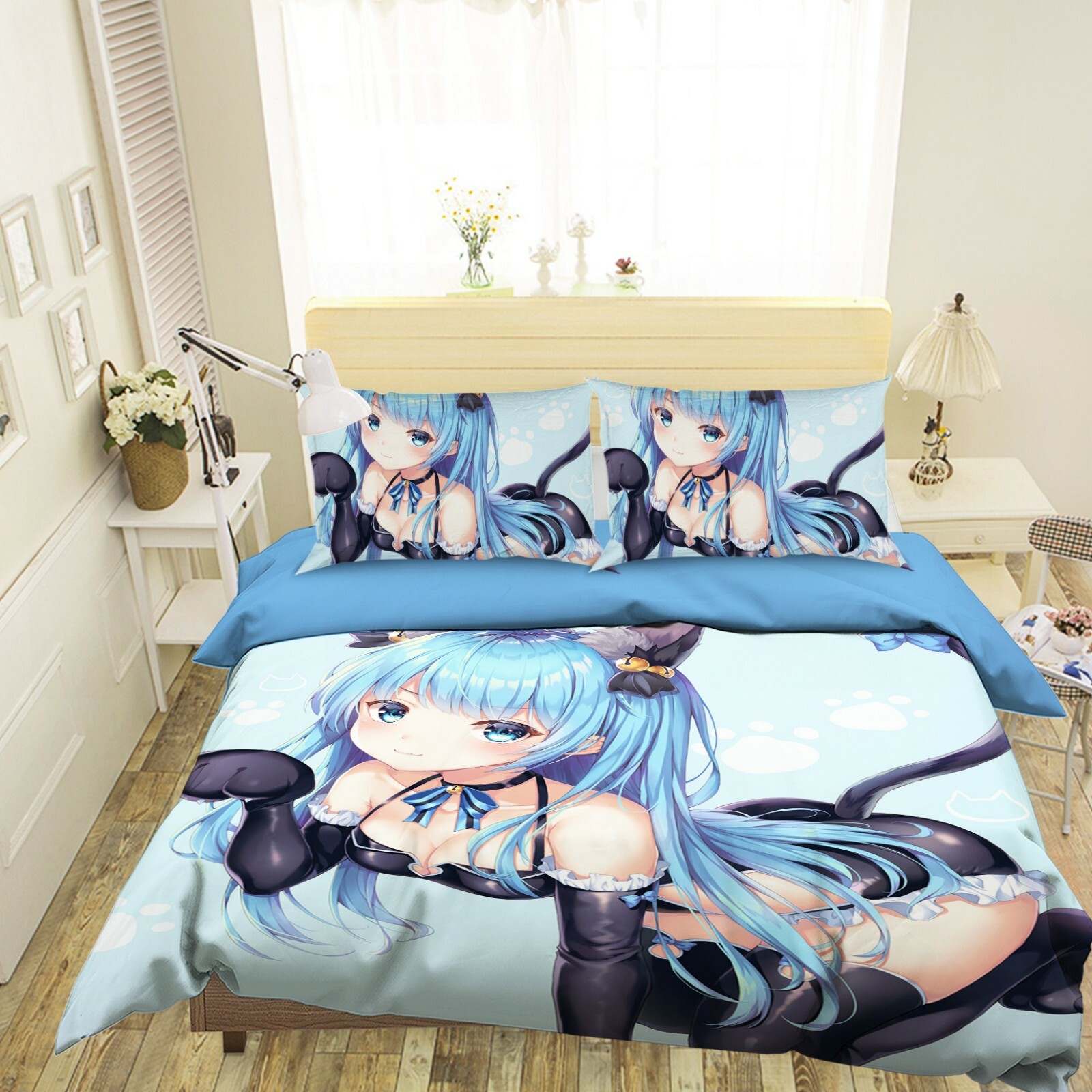 3D Cat Girl 770 Japan Anime Bett Kissenbezüge Steppen Duvet Decken Set 3D Cat Girl 770 Japan Anime Bett Kissenbezüge Steppen Duvet Decken Set