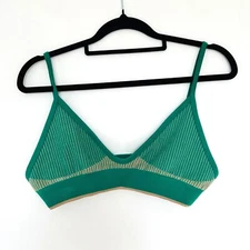 Nagnata Tri Rib Bralet Size M/L Tropic Green Sandstone Merino Wool Knit