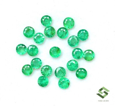 3 mm Natural Emerald Round Cut Lot 21 Pcs 2.25 CTS Untreated Loose Gemstones