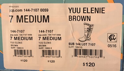 YUU Woman's 7 Dark Brown Tall Boots Faux Leather Fur Lined Buckle