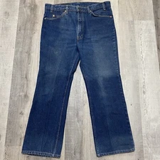 Vintage Levis 517 80s Dark Wash Blue Denim Boot Cut USA Jeans 38