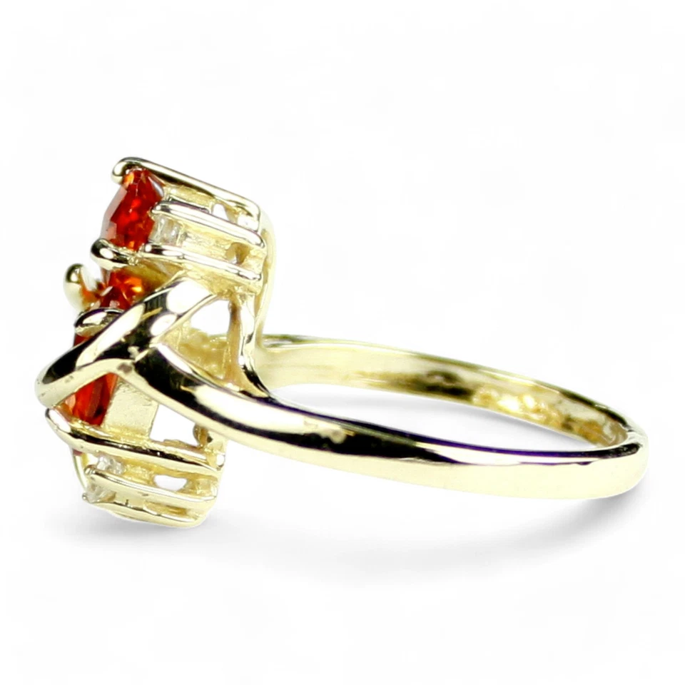 Created Padparadsha Sapphire, 10KY or 14KY Gold Ladies Ring, R016 - Image 3 of 4