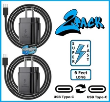 2 Pack 25w USB-C Super Fast Wall Charger+6FT Cable FOR Galaxy S24 S23 S22 Ultra