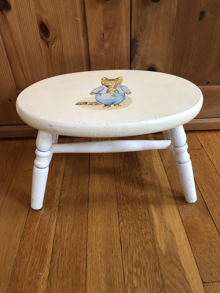 Reposapiés vintage con imagen de gato pintada a mano ☼ Foto 3 de 4