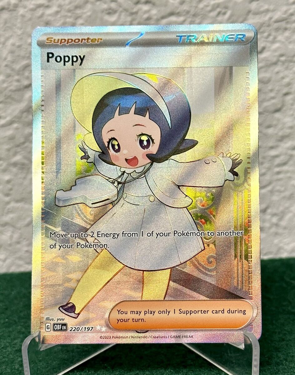 Poppy 220/197 Full Art Pokemon (see photos) near mint pack fresh