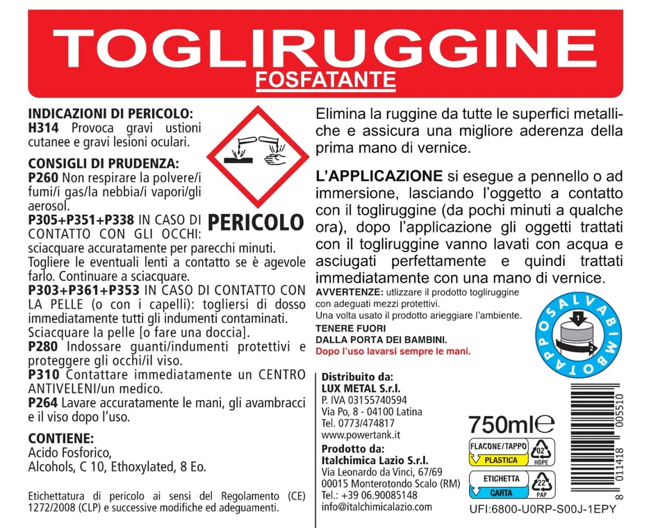 CONVERTITORE DI RUGGINE ELIMINA RIMUOVI SCIOGLIRUGGINE FERRO CON CONVERTIRUGGINE - Immagine 2 di 4