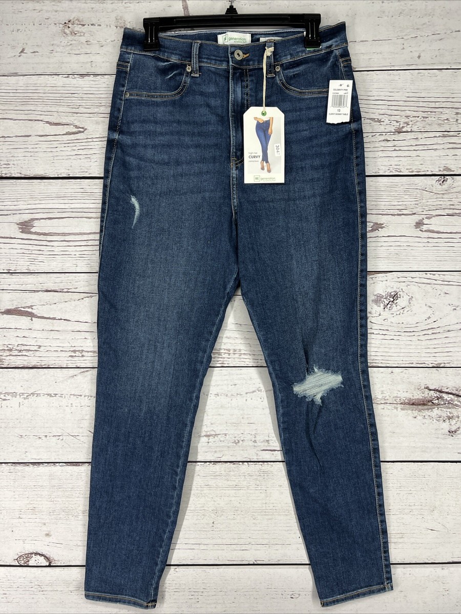 Celebrity Pink Womens Distressed Denim Skinny Jeans Juniors 13/31