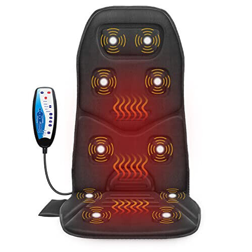Massage Seat Cushion with Heat,10 Vibration Motors Seat Warmer, Back Massager fo - Picture 1 of 8